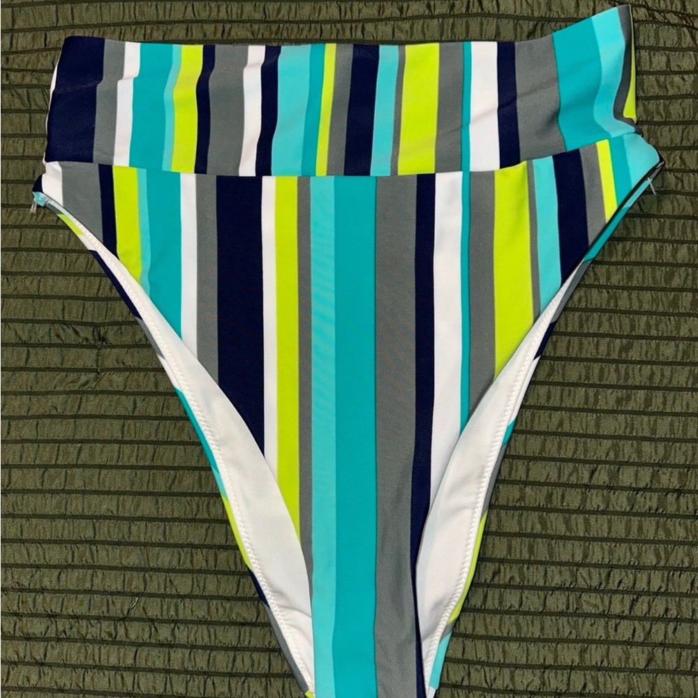 Aerie Striped High-Waist Bikini Bottom